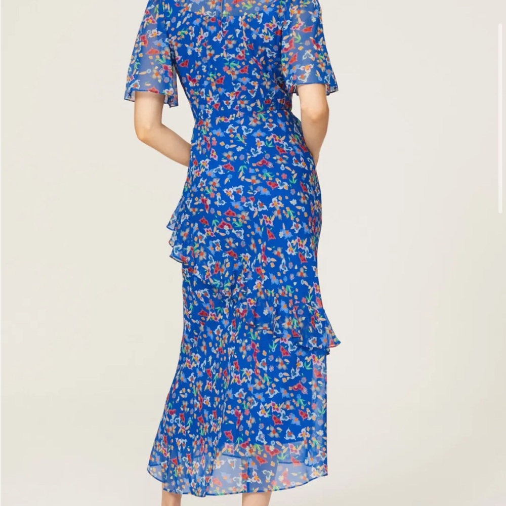 SALONI Blue Floral Ruffle Maxi Dress - Picture 2 of 6
